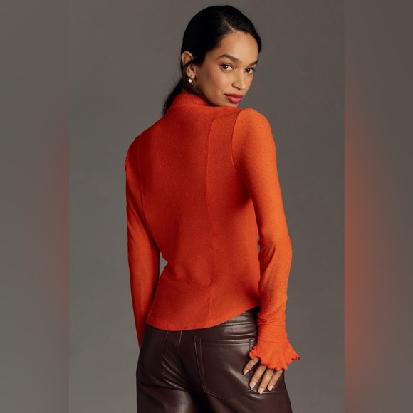 Anthropologie Long Sleeve Textured Blouse - Picture 2 of 11